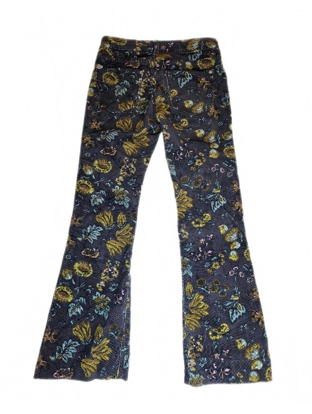 Anthropologie Pilcro The Icon Flare Floral Corduroy Pants Size  25 x 28 - Picture 3 of 9